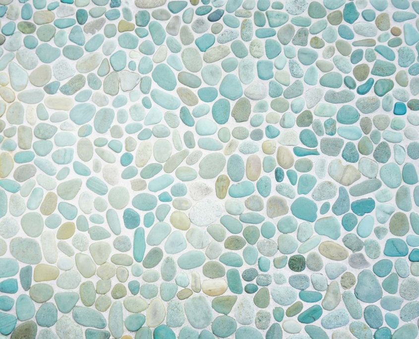 Blaue Steine als Mosaik